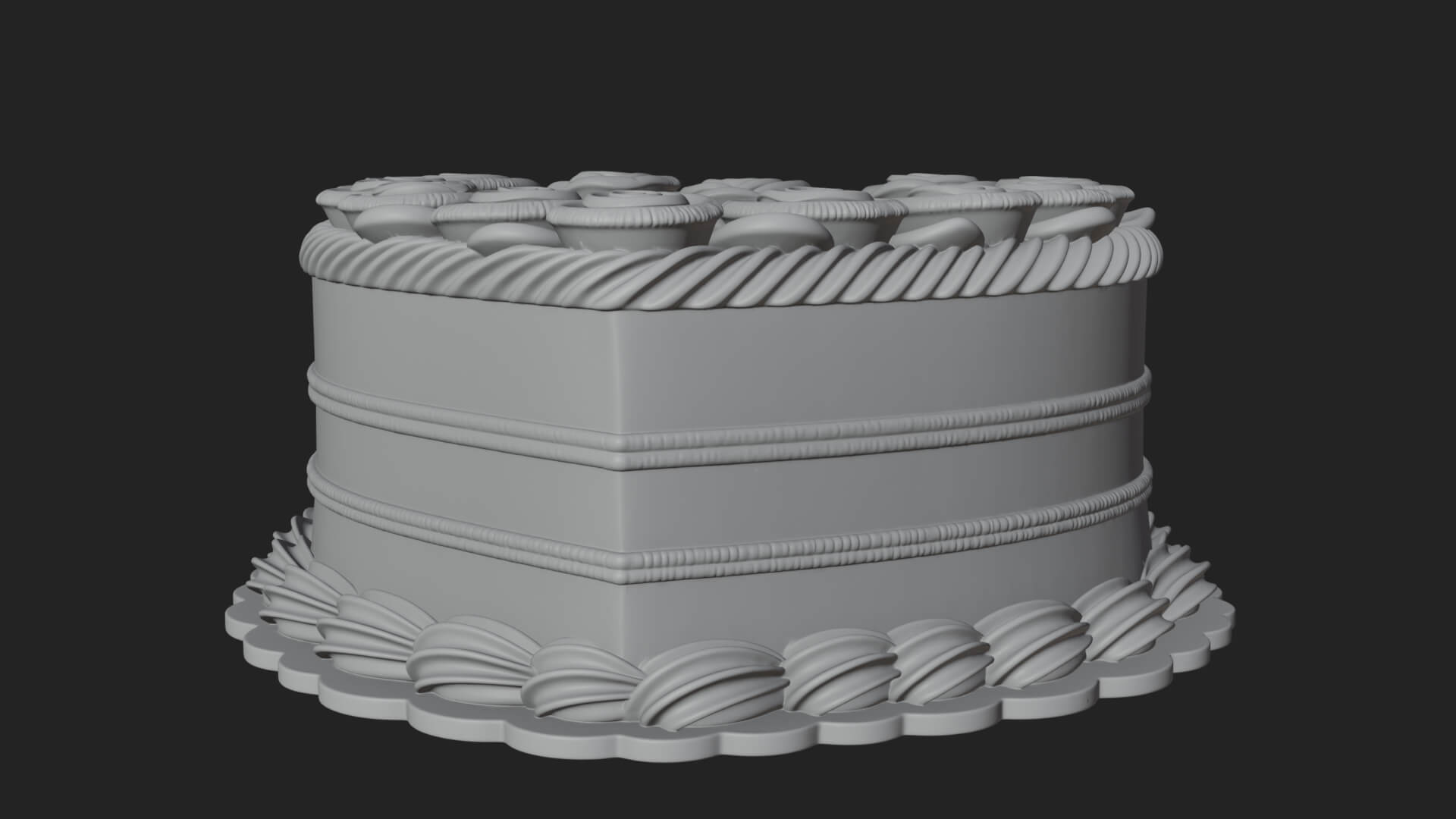 Heart-Shaped Layer Cake Model Design 1 3D Print Model 3D Model