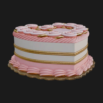 Heart-Shaped Layer Cake Model Design 1 3D Print Model