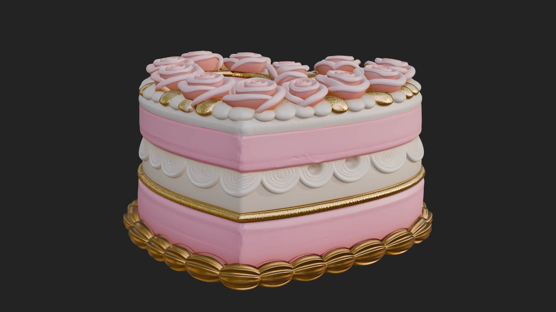 Heart Shaped Layer Cake Model Design 2 3D Print Model 3D Model