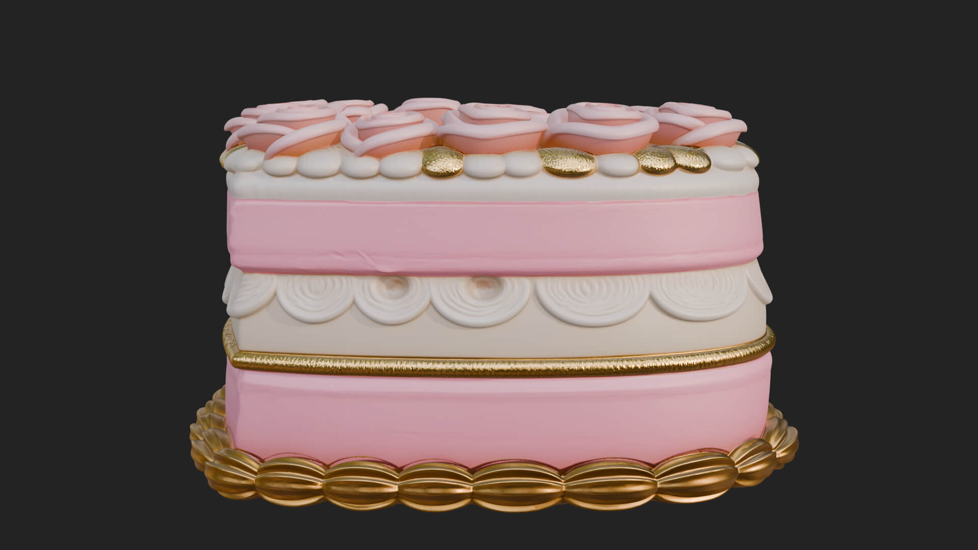 Heart Shaped Layer Cake Model Design 2 3D Print Model 3D Model