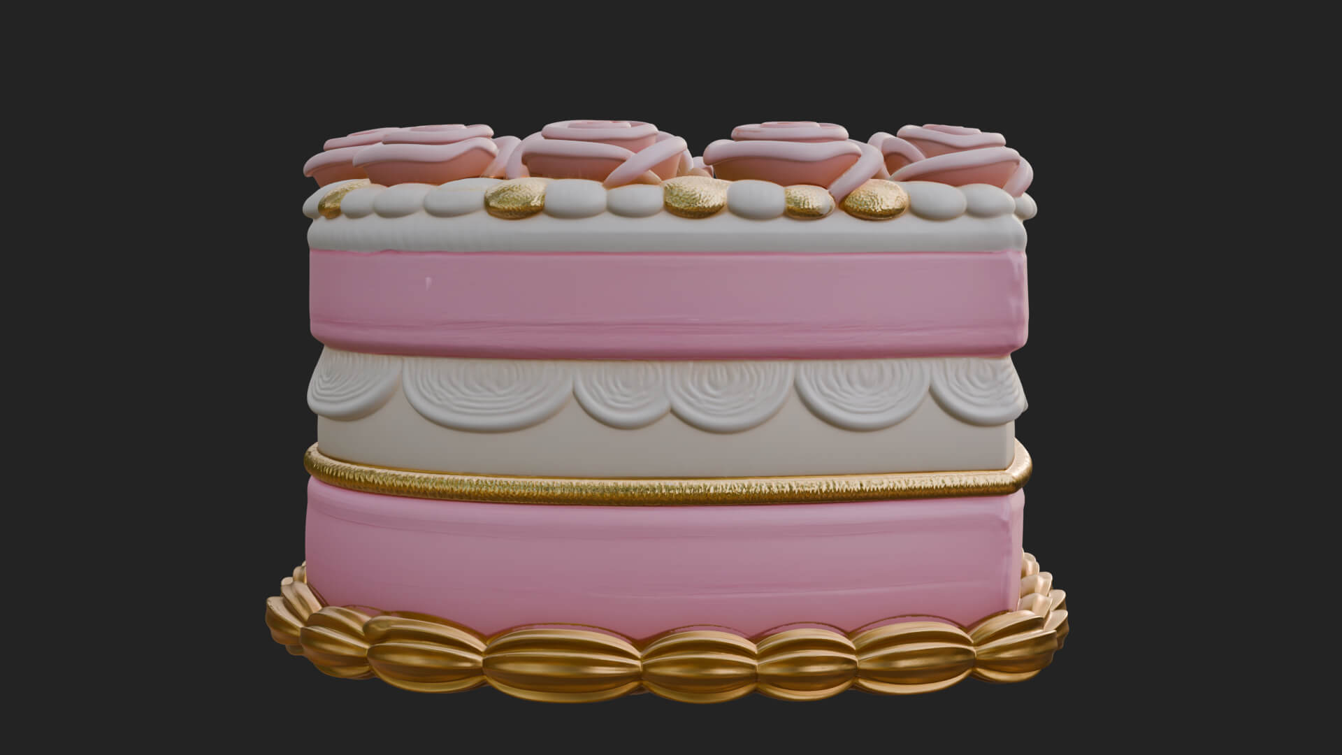 Heart Shaped Layer Cake Model Design 2 3D Print Model 3D Model