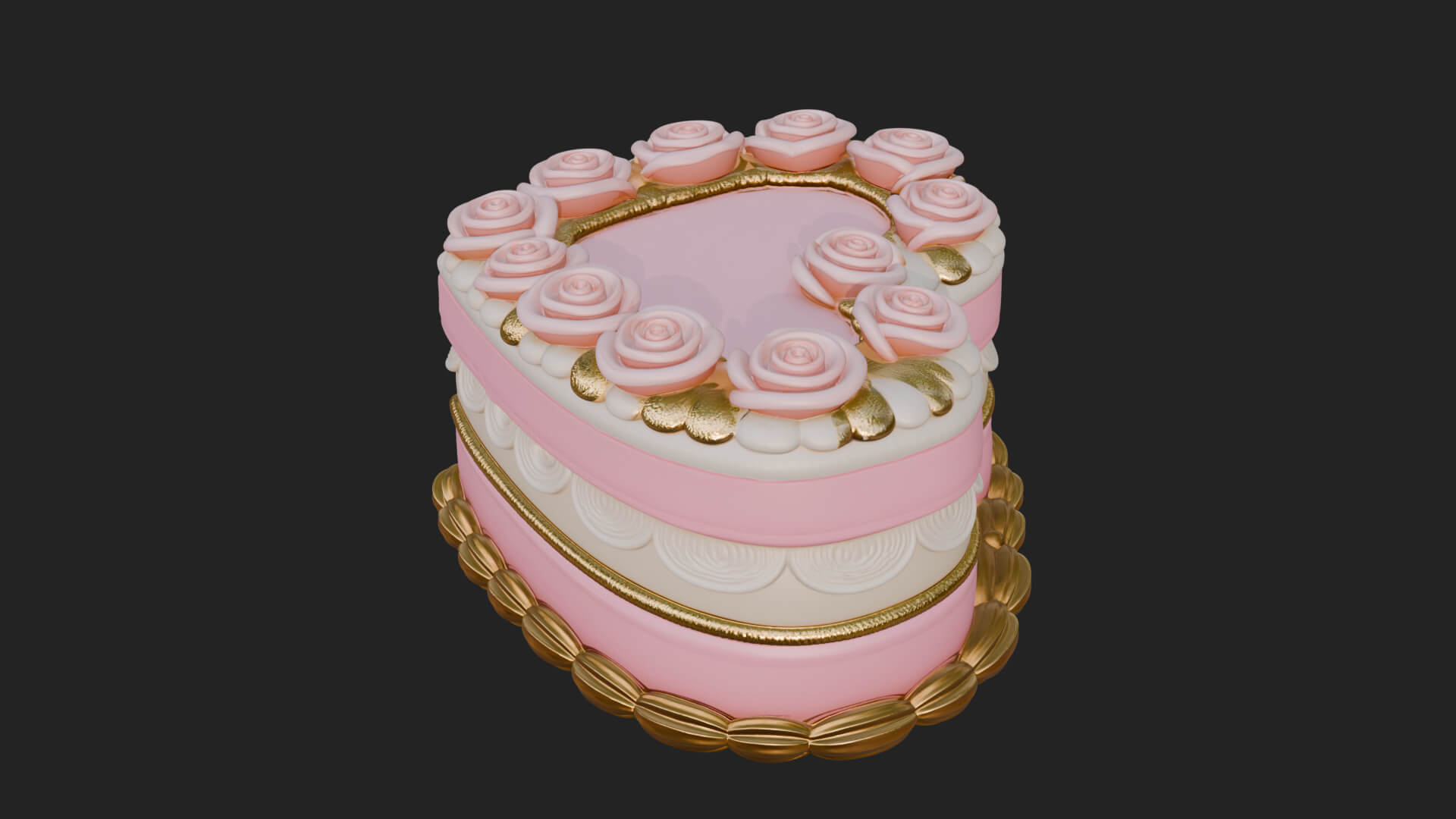 Heart Shaped Layer Cake Model Design 2 3D Print Model 3D Model