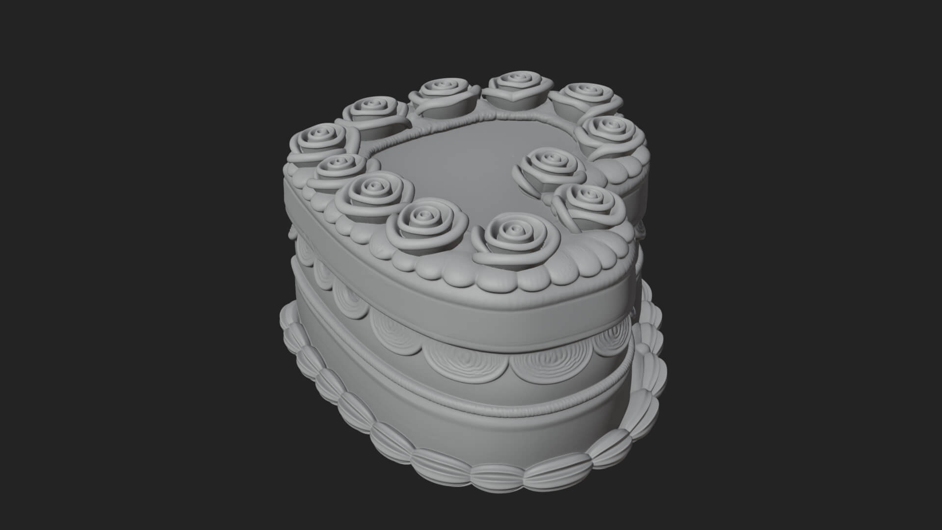 Heart Shaped Layer Cake Model Design 2 3D Print Model 3D Model