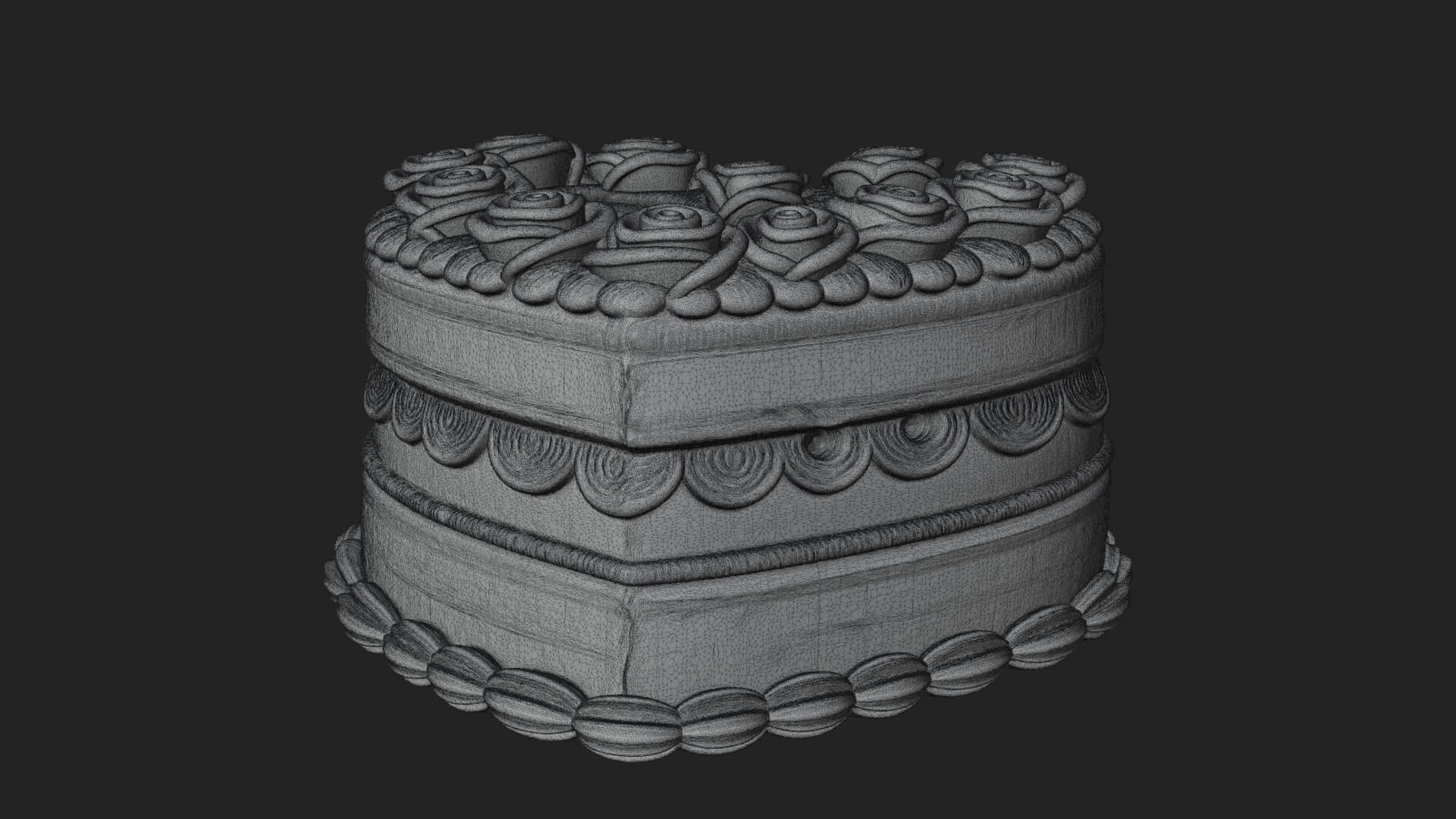 Heart Shaped Layer Cake Model Design 2 3D Print Model 3D Model