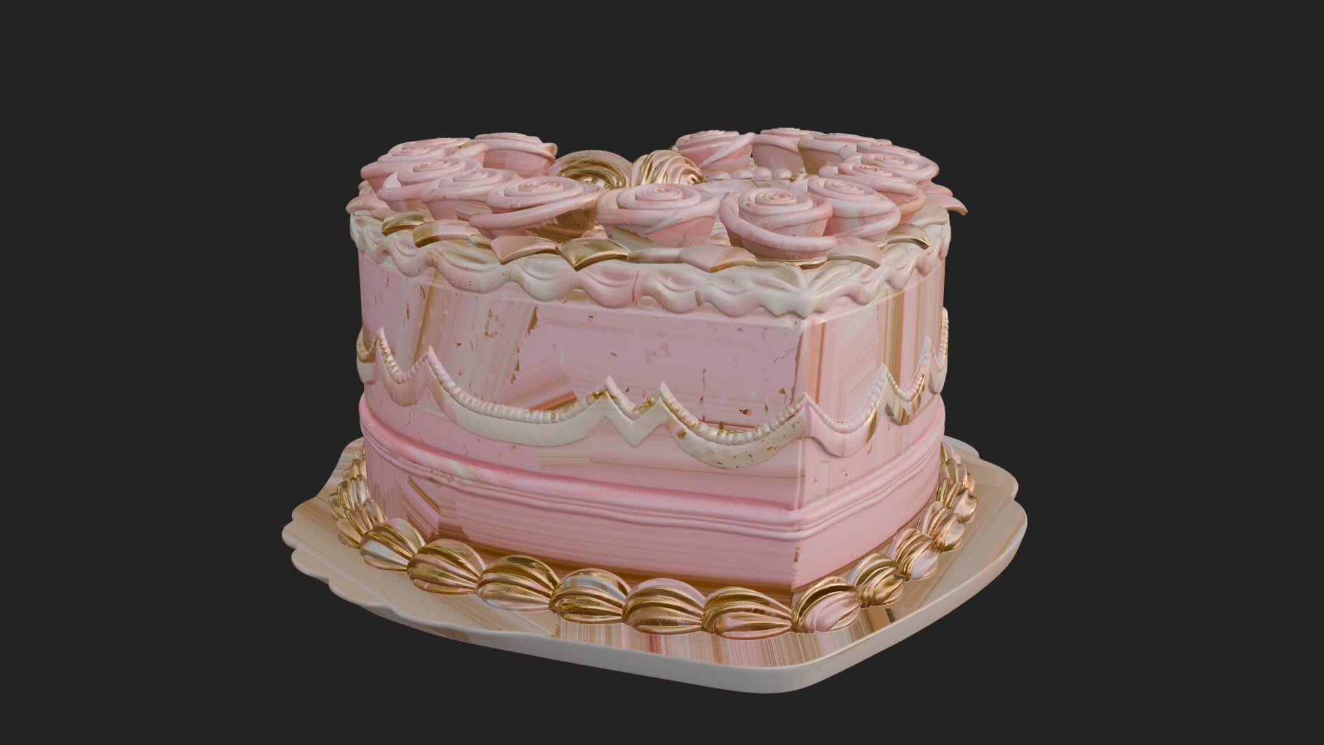 Heart Shaped Layer Cake Model Design 3 3D Print Model 3D Model
