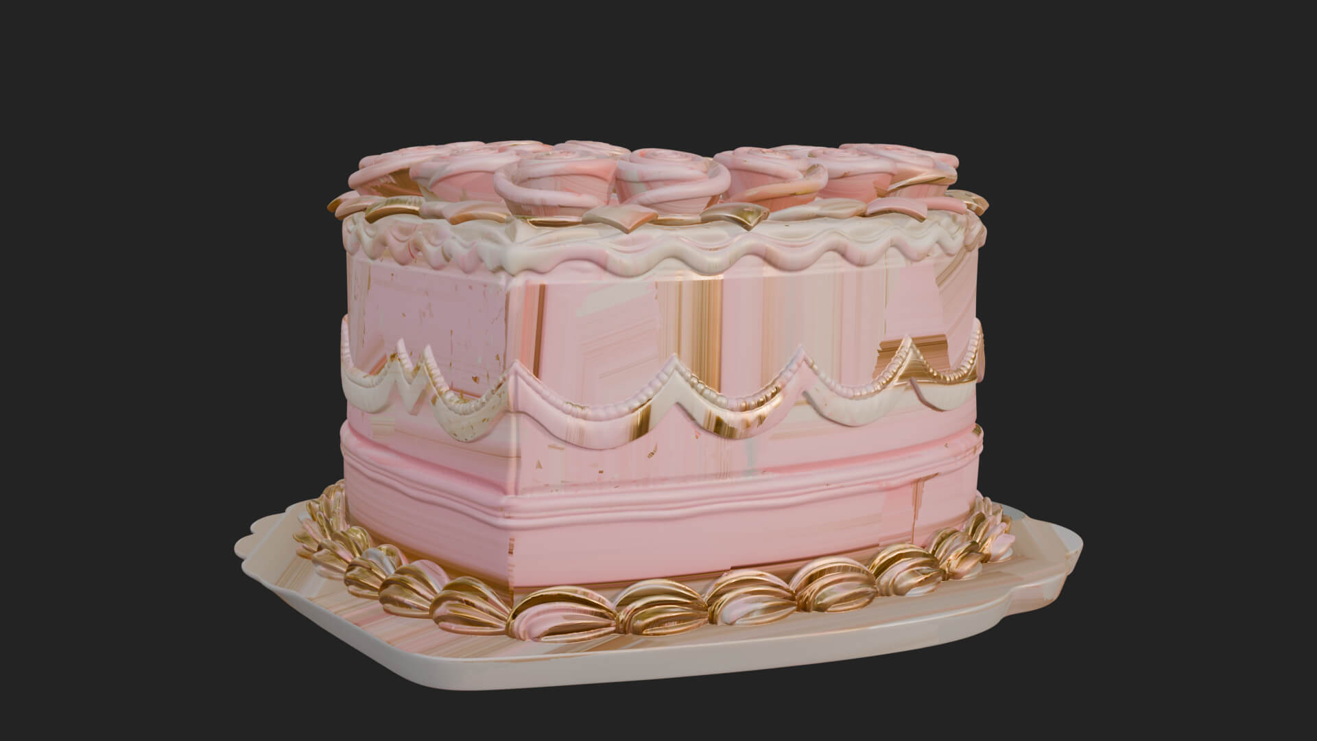 Heart Shaped Layer Cake Model Design 3 3D Print Model 3D Model