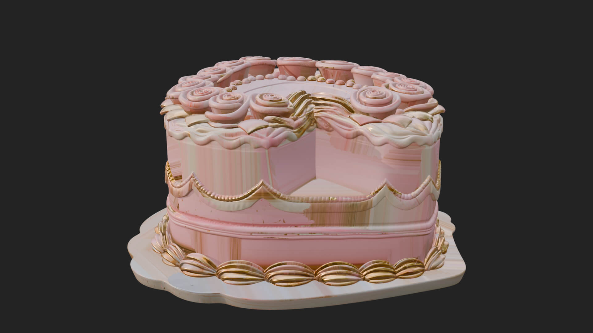 Heart Shaped Layer Cake Model Design 3 3D Print Model 3D Model