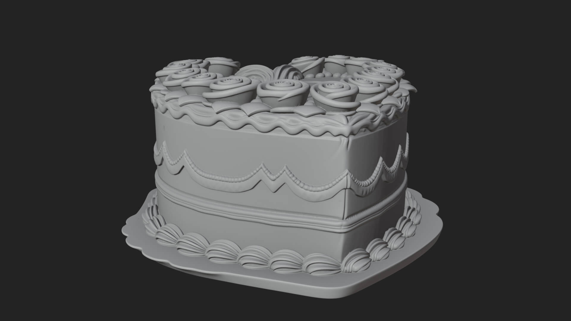 Heart Shaped Layer Cake Model Design 3 3D Print Model 3D Model