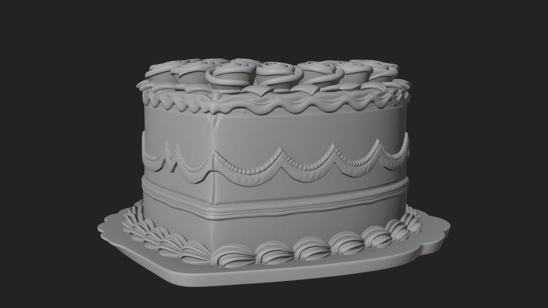 Heart Shaped Layer Cake Model Design 3 3D Print Model 3D Model