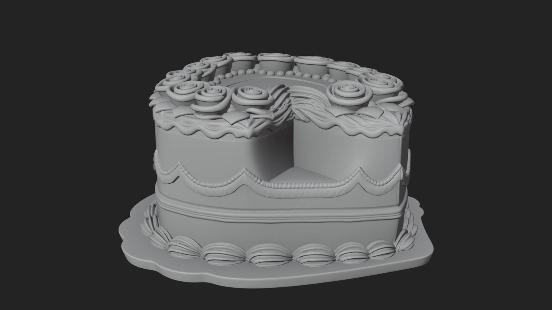 Heart Shaped Layer Cake Model Design 3 3D Print Model 3D Model