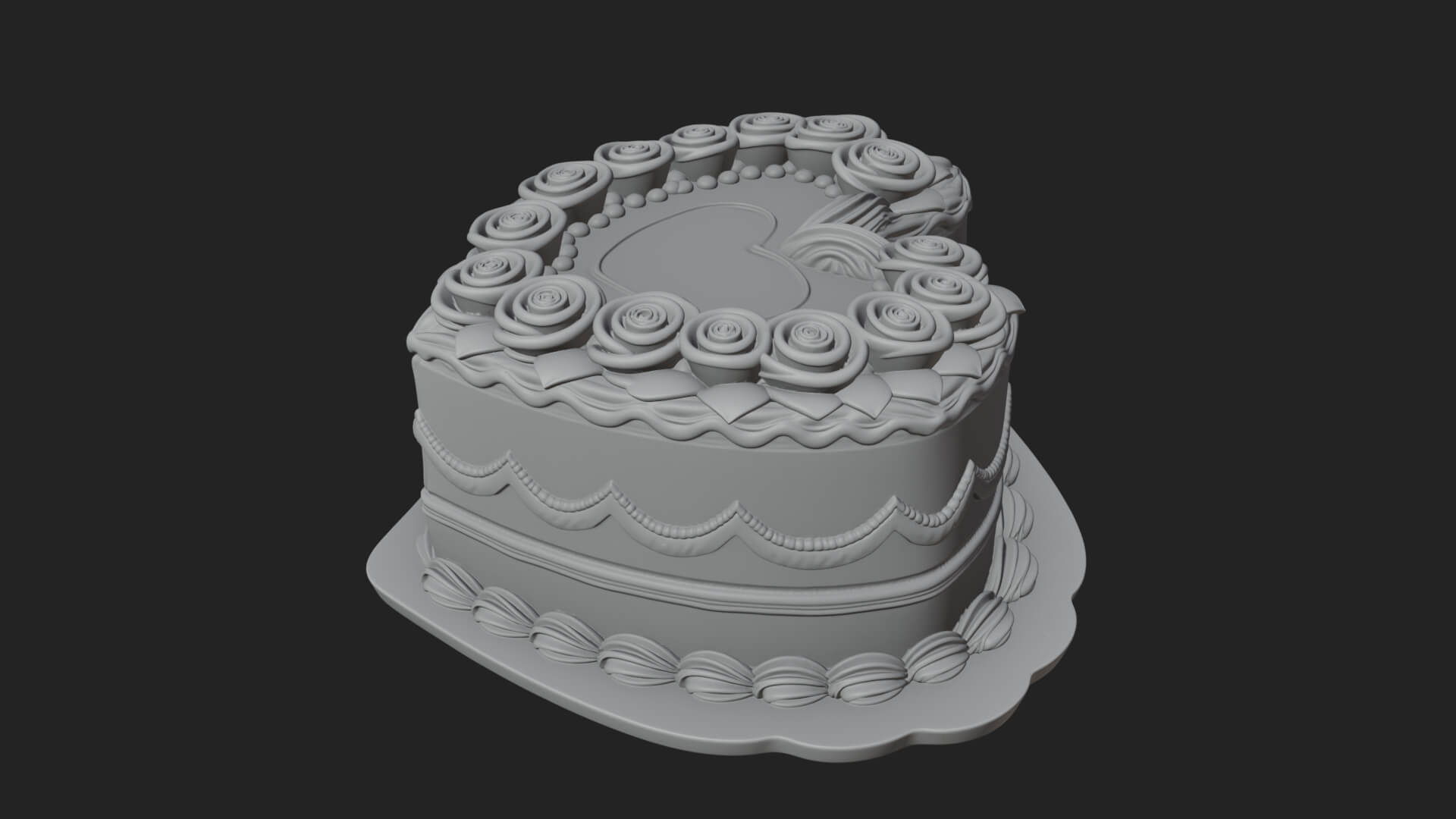 Heart Shaped Layer Cake Model Design 3 3D Print Model 3D Model