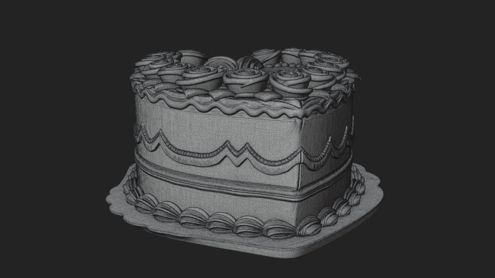 Heart Shaped Layer Cake Model Design 3 3D Print Model 3D Model
