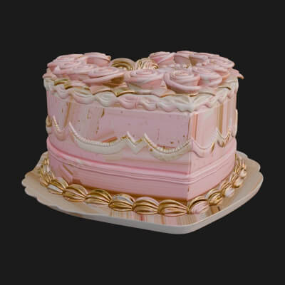 Heart Shaped Layer Cake Model Design 3 3D Print Model