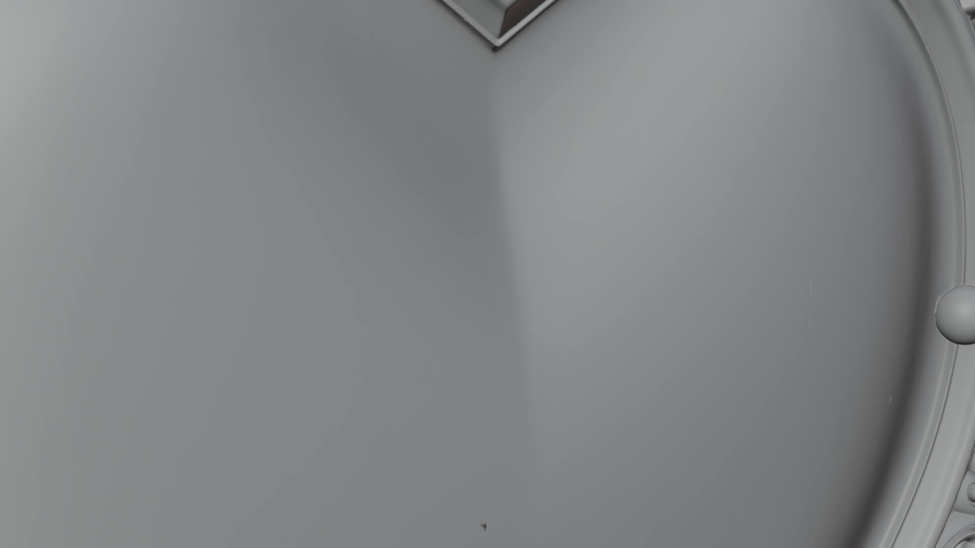 Heart Shaped Mirror Ornament Design 1 3D Print Model 3D Model