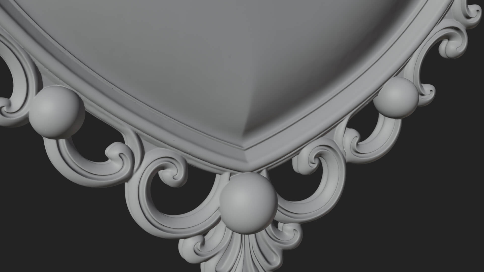 Heart Shaped Mirror Ornament Design 1 3D Print Model 3D Model