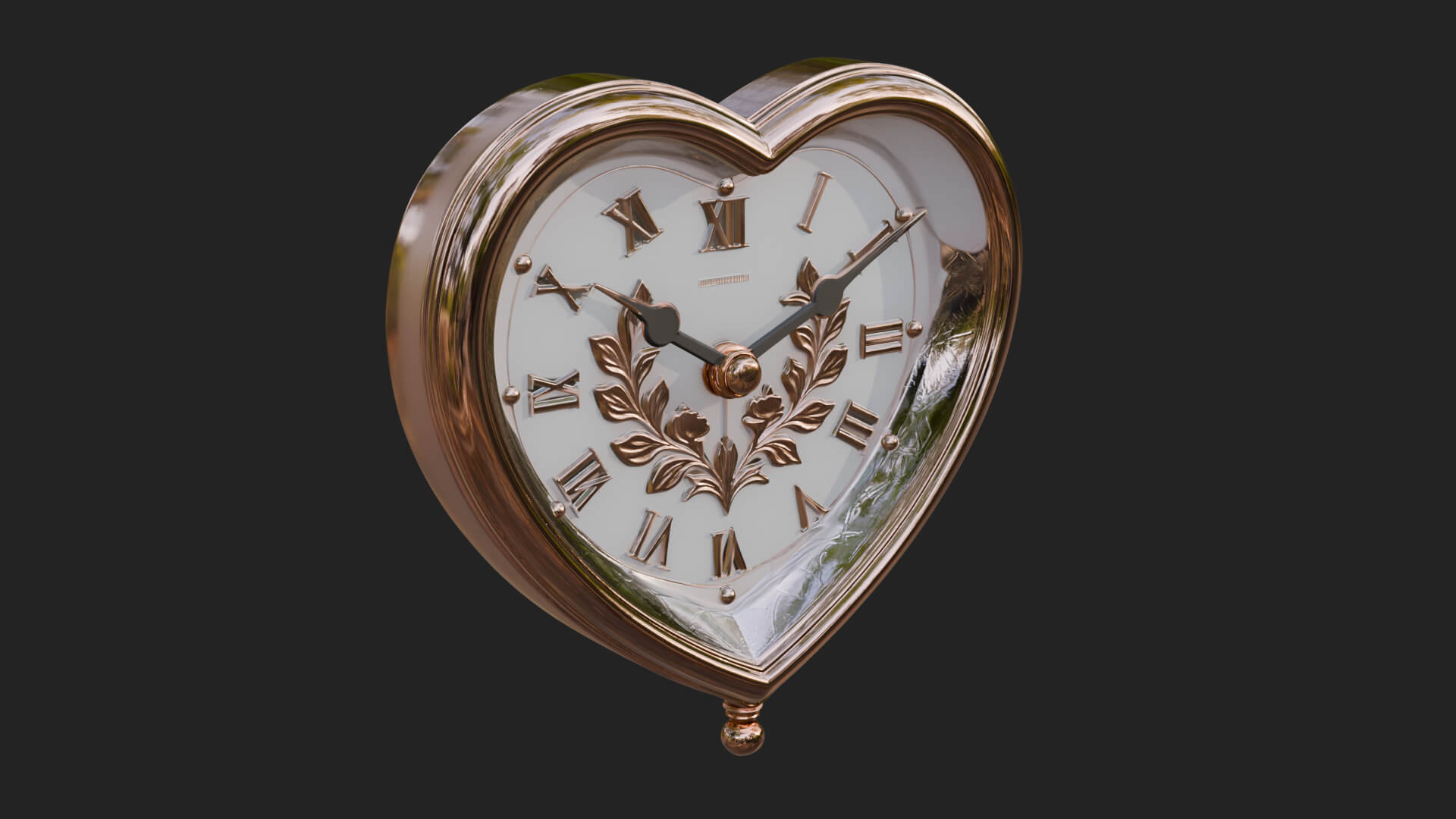 Heart Shaped Wall Clock Model Design 1 3D Print Model 3D Model