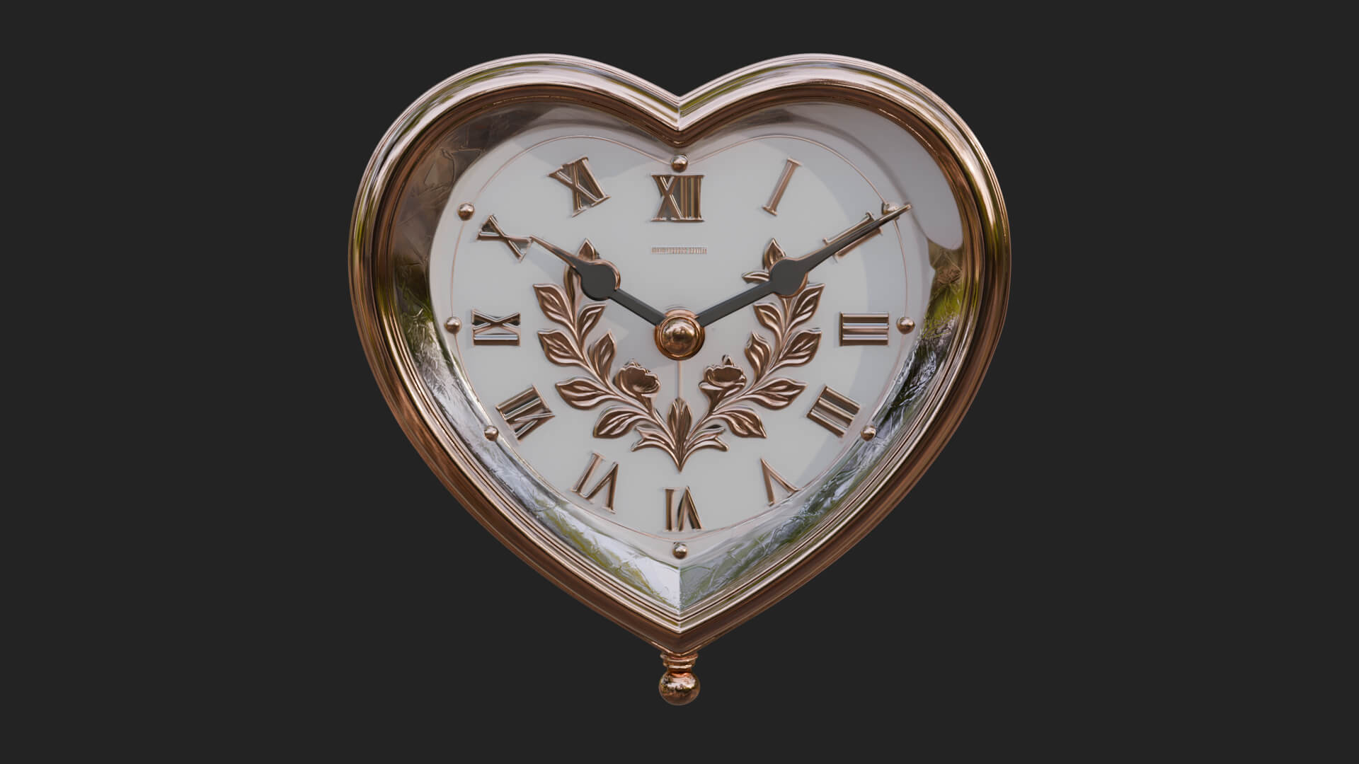 Heart Shaped Wall Clock Model Design 1 3D Print Model 3D Model