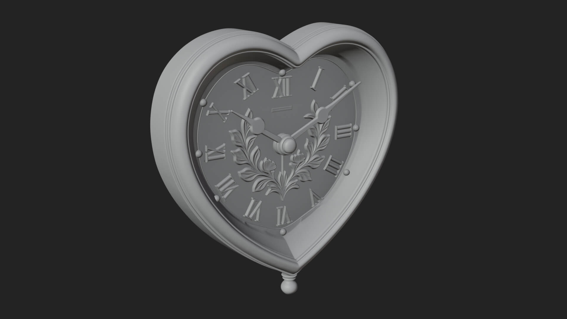 Heart Shaped Wall Clock Model Design 1 3D Print Model 3D Model