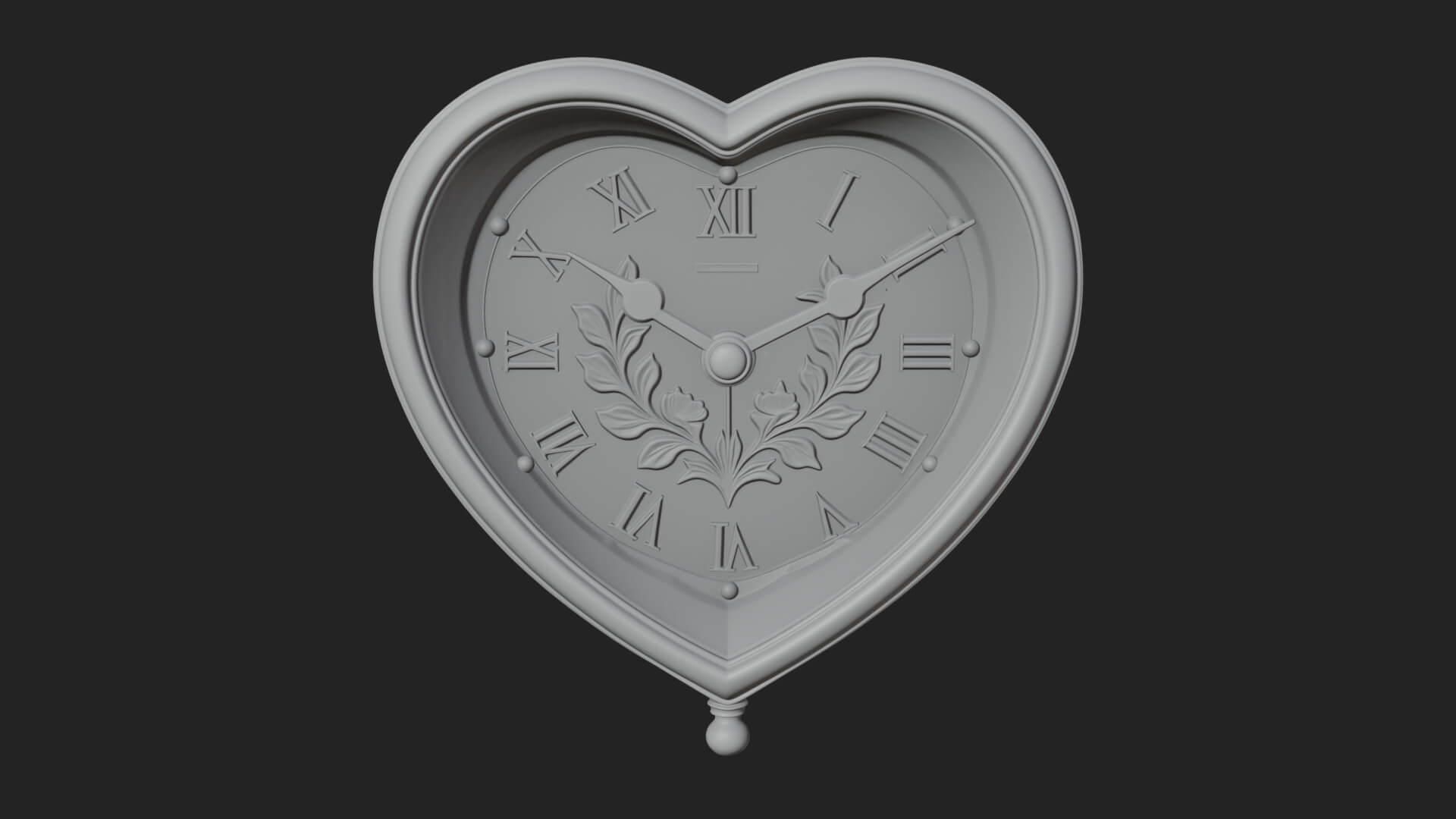 Heart Shaped Wall Clock Model Design 1 3D Print Model 3D Model