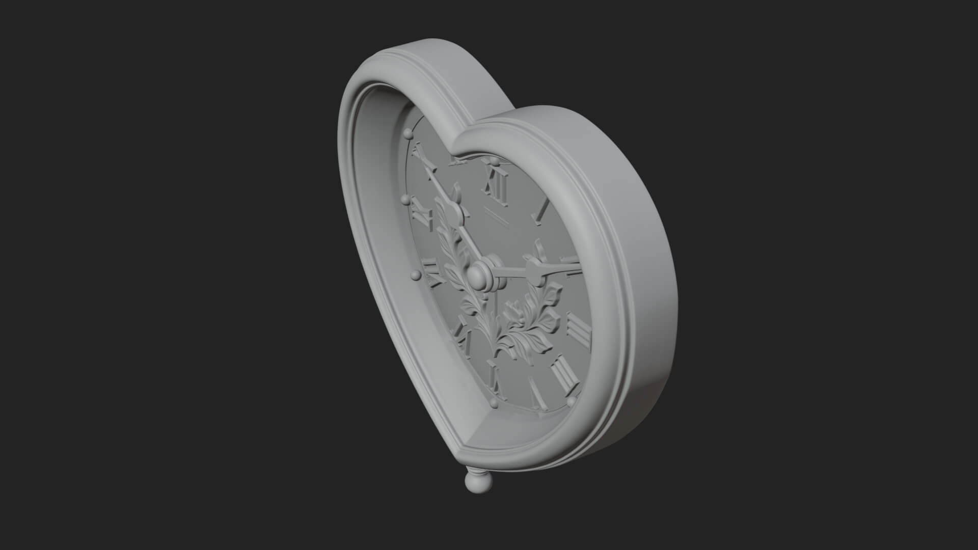 Heart Shaped Wall Clock Model Design 1 3D Print Model 3D Model
