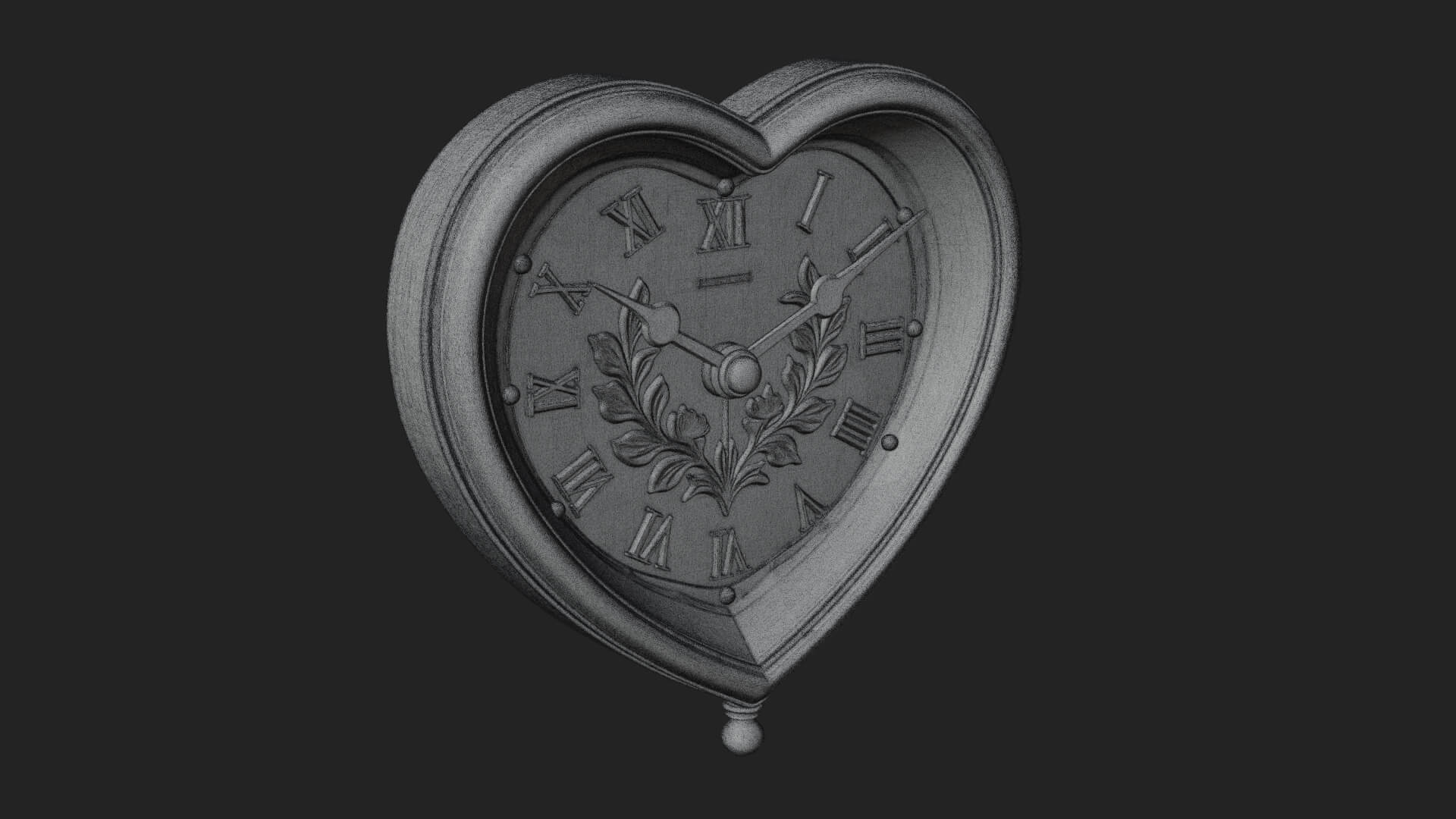 Heart Shaped Wall Clock Model Design 1 3D Print Model 3D Model