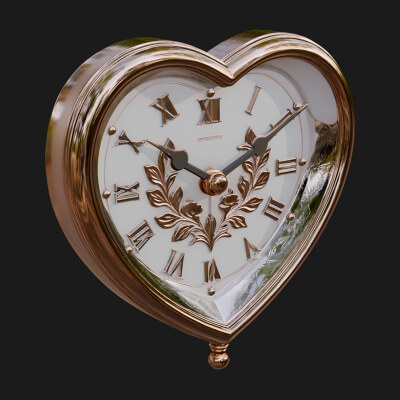Heart Shaped Wall Clock Model Design 1 3D Print Model