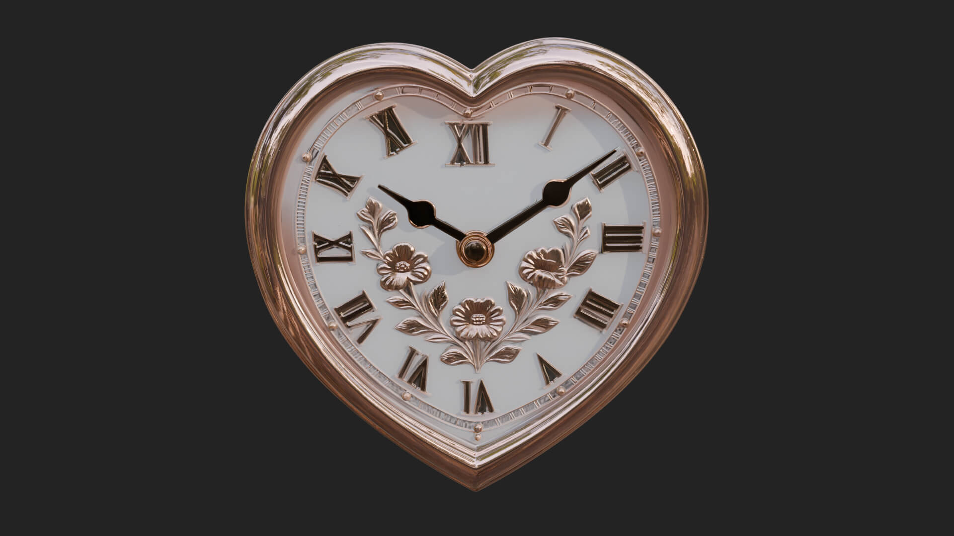 Heart Shaped Wall Clock Model Design 2 3D Print Model 3D Model