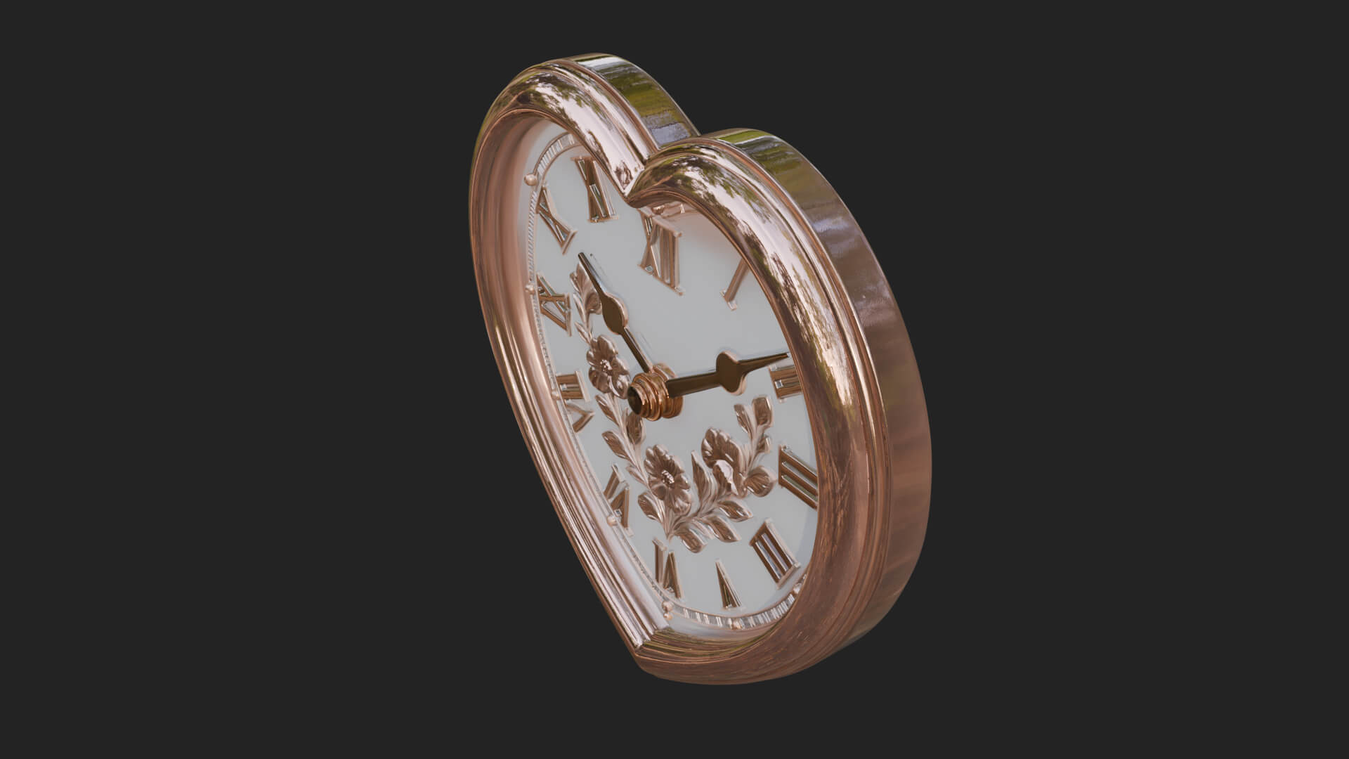 Heart Shaped Wall Clock Model Design 2 3D Print Model 3D Model