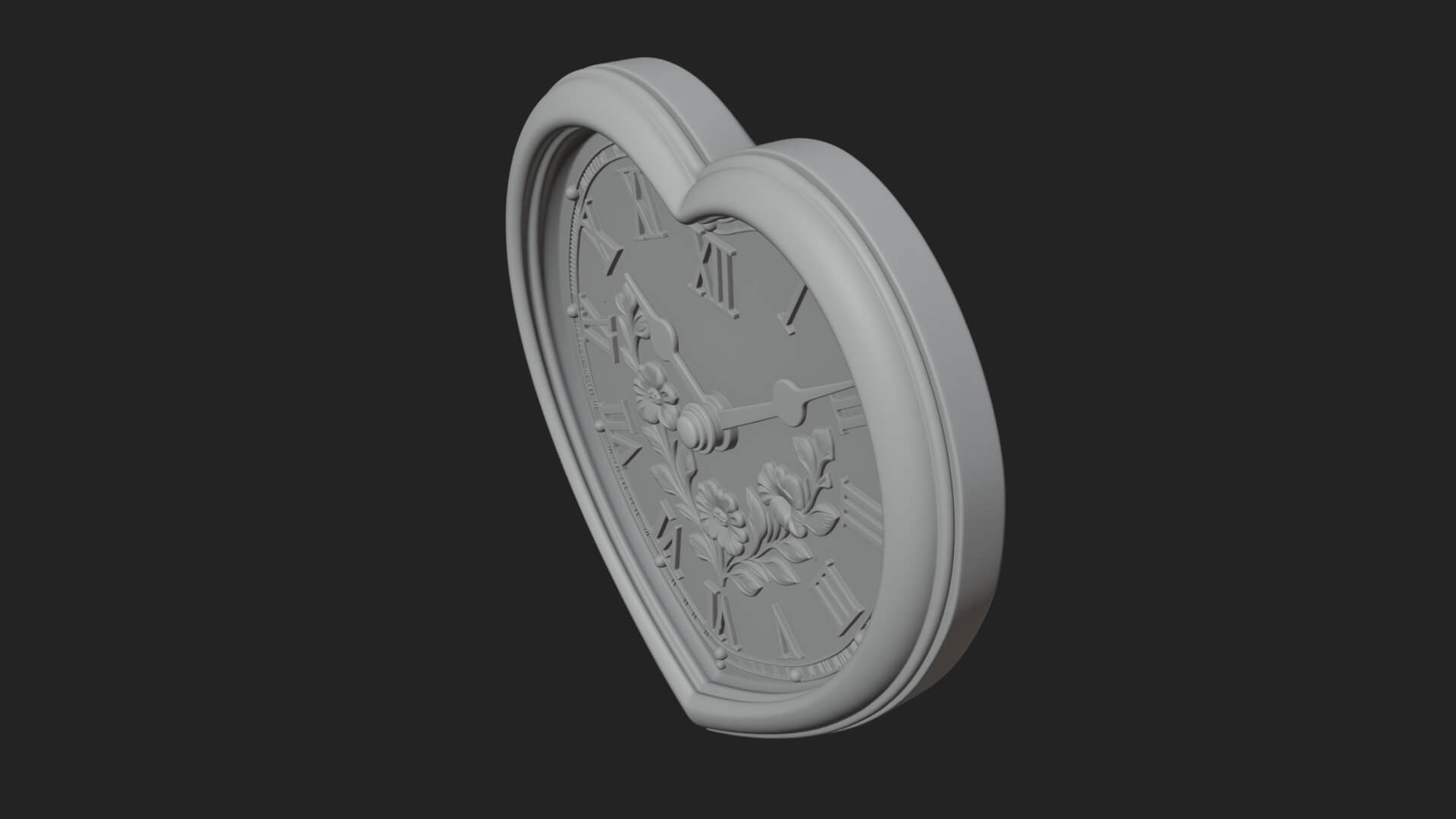 Heart Shaped Wall Clock Model Design 2 3D Print Model 3D Model