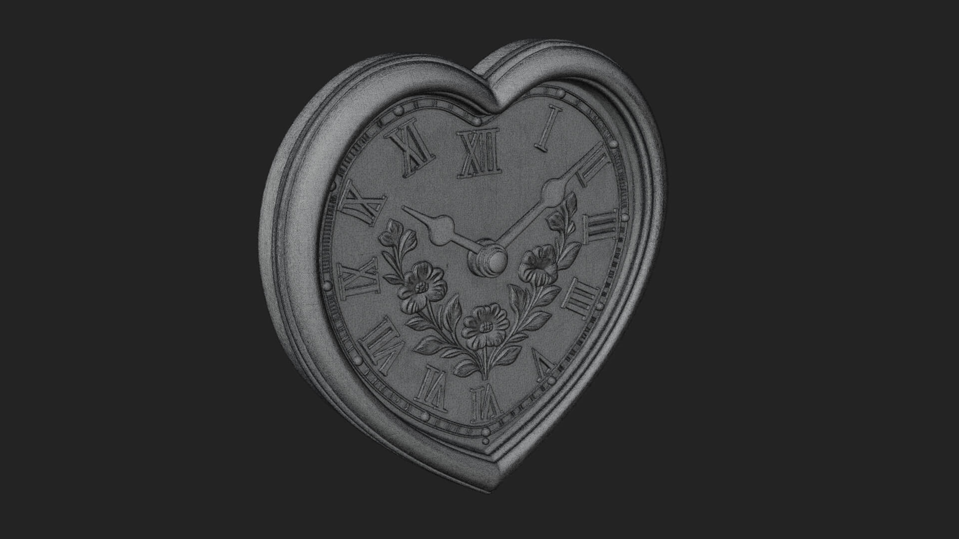 Heart Shaped Wall Clock Model Design 2 3D Print Model 3D Model