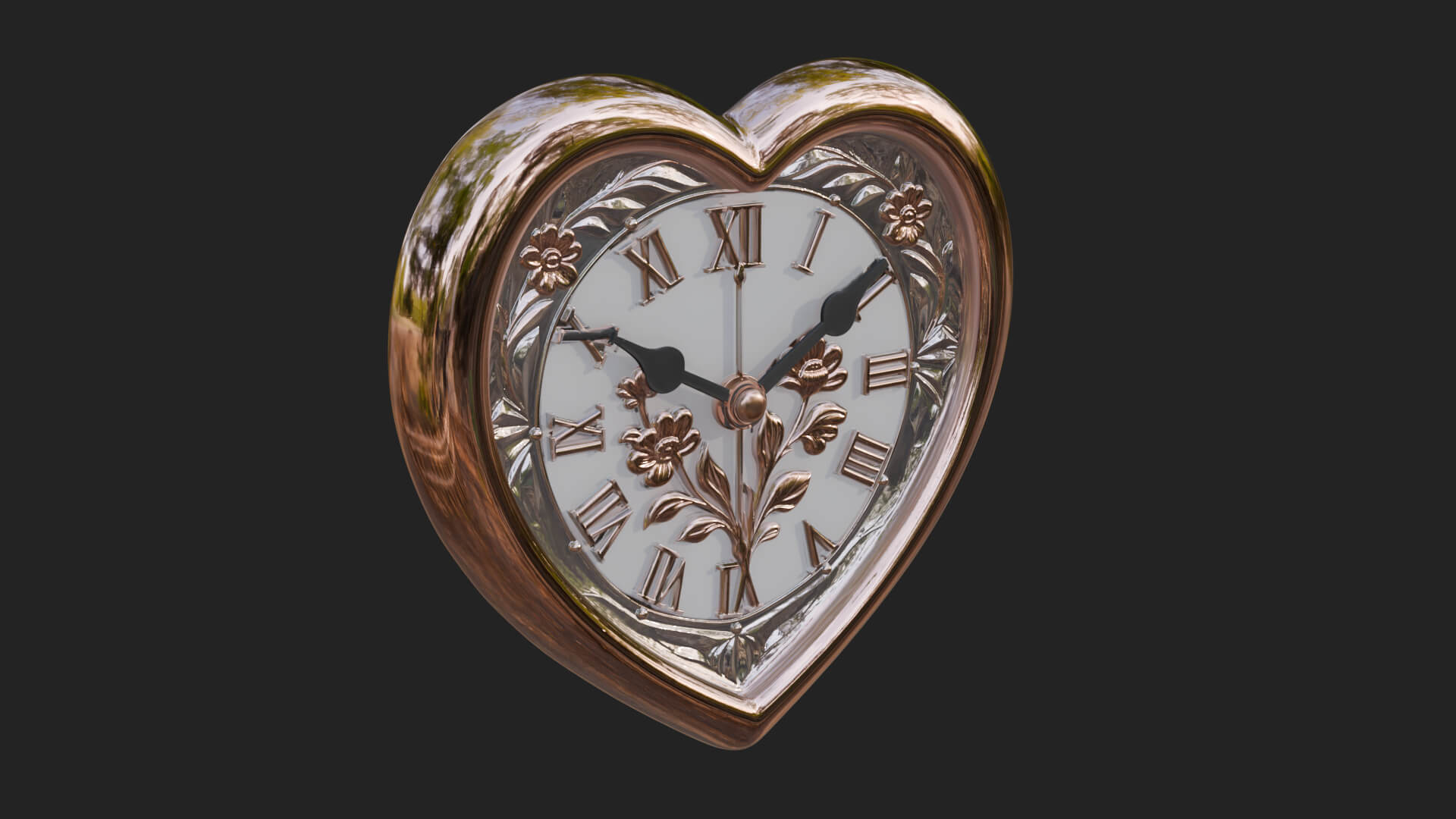 Heart Shaped Wall Clock Model Design 3 3D Print Model 3D Model