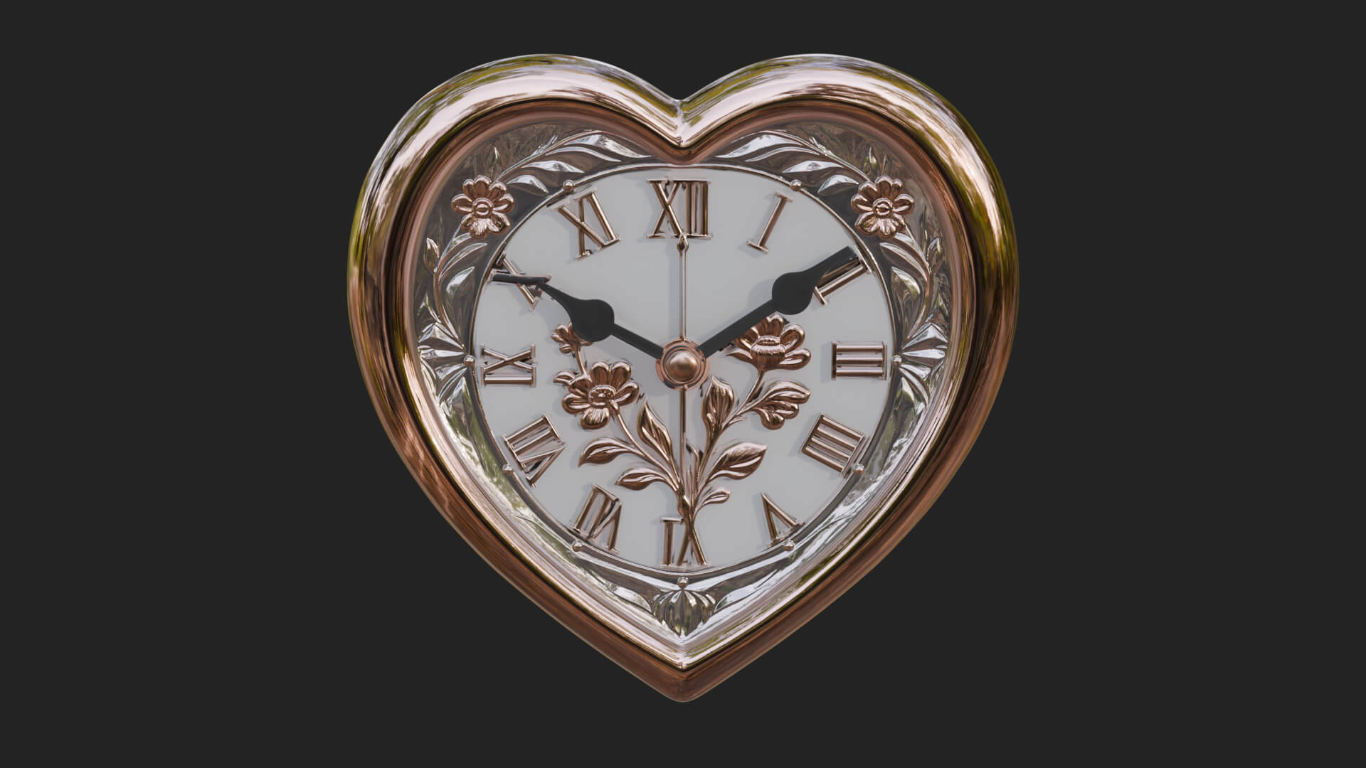 Heart Shaped Wall Clock Model Design 3 3D Print Model 3D Model