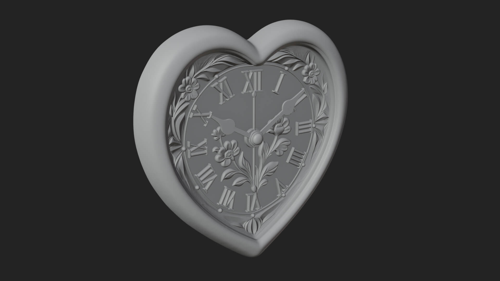Heart Shaped Wall Clock Model Design 3 3D Print Model 3D Model