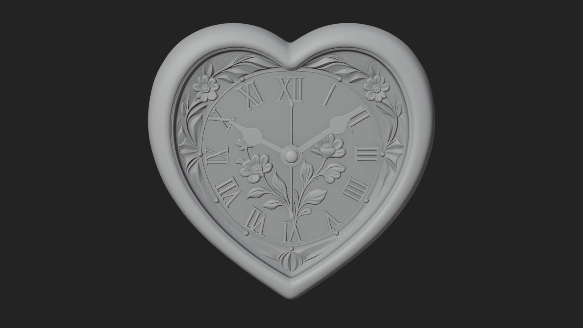 Heart Shaped Wall Clock Model Design 3 3D Print Model 3D Model