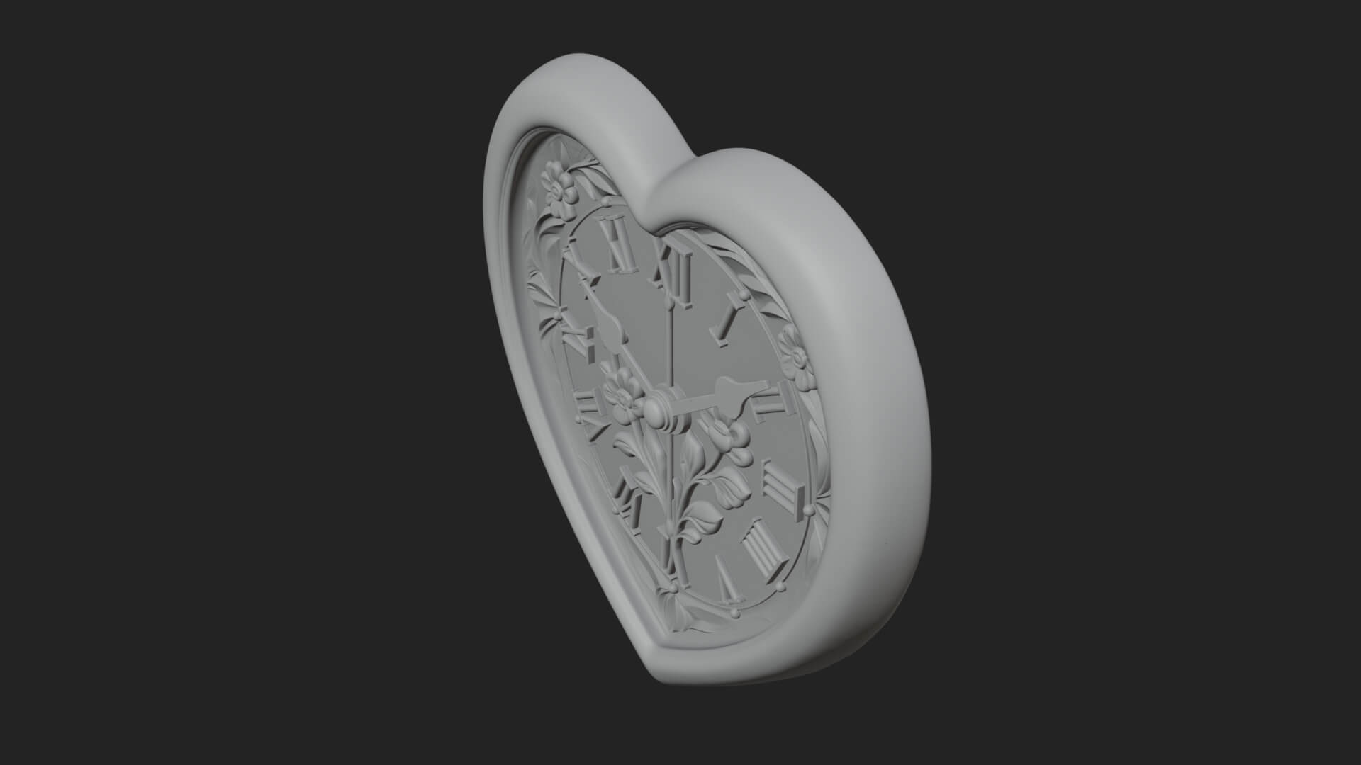 Heart Shaped Wall Clock Model Design 3 3D Print Model 3D Model