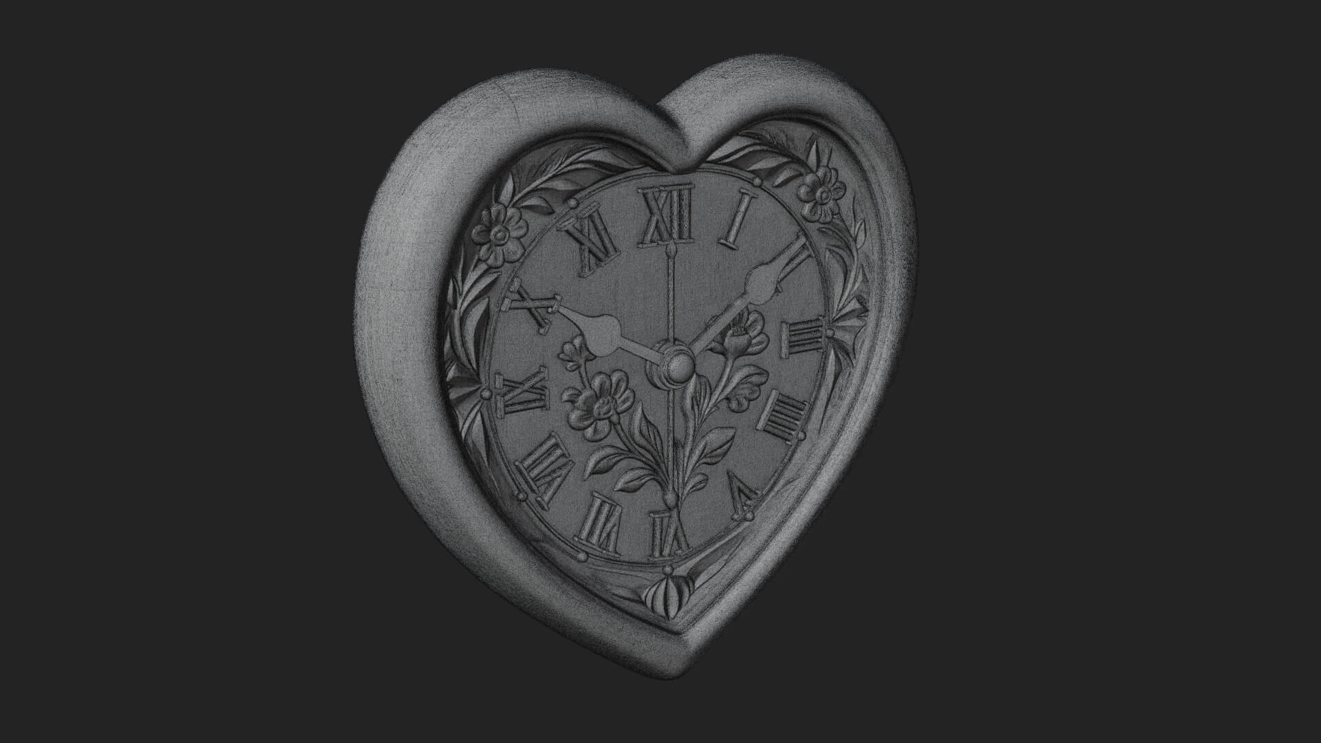 Heart Shaped Wall Clock Model Design 3 3D Print Model 3D Model