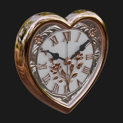 Heart Shaped Wall Clock Model Design 3 3D Print Model
