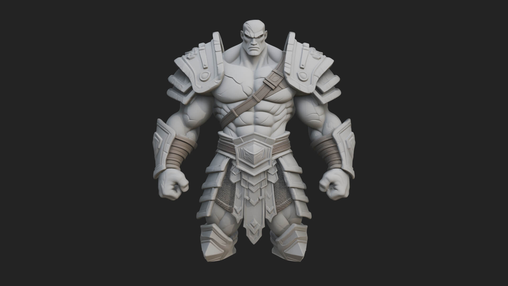 Heavy Armored Brute Statue Design 1 3D Print Model 3D Model