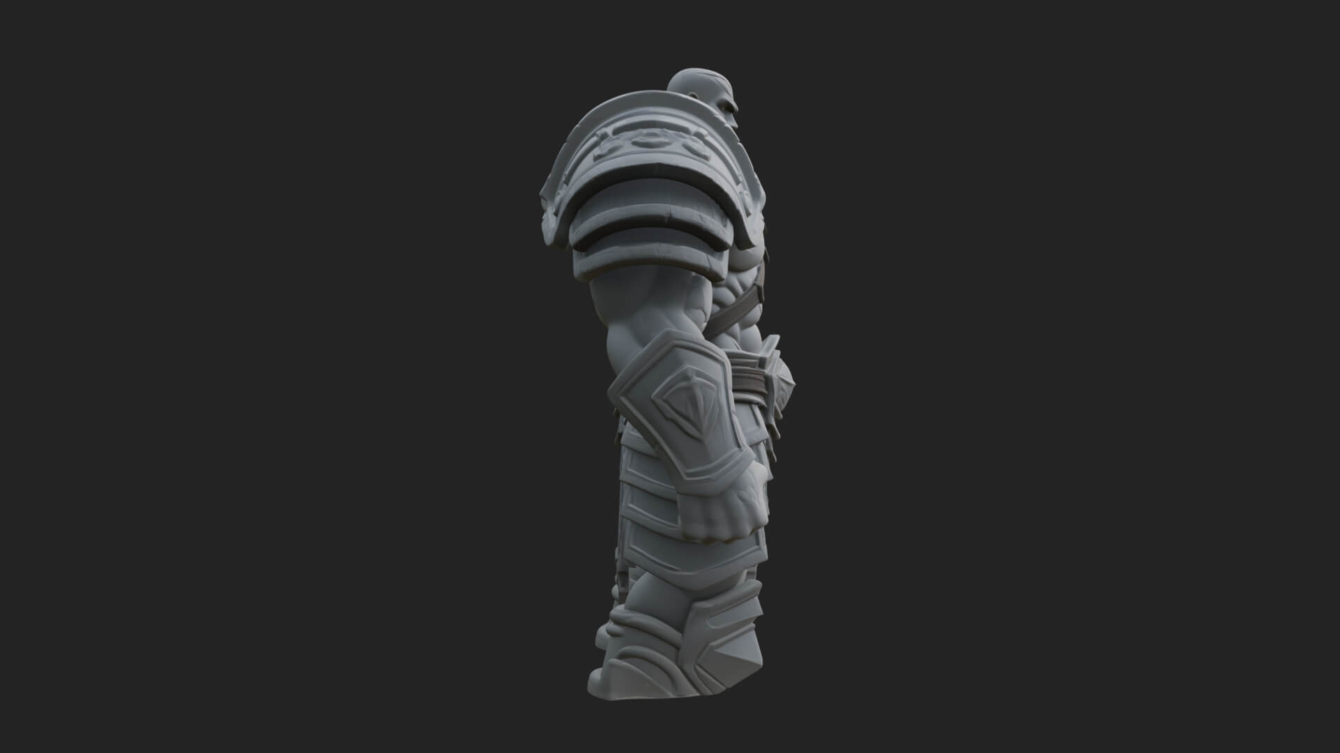 Heavy Armored Brute Statue Design 1 3D Print Model 3D Model