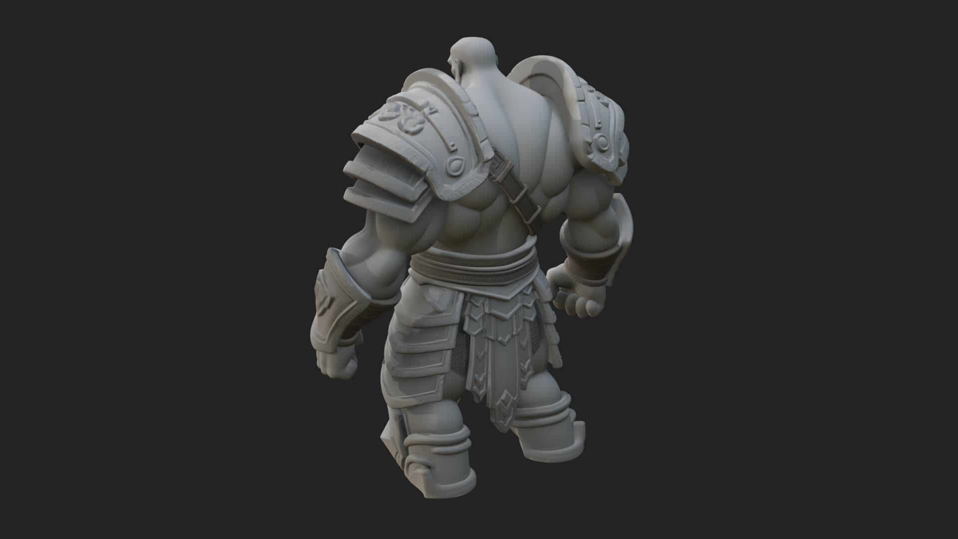 Heavy Armored Brute Statue Design 1 3D Print Model 3D Model