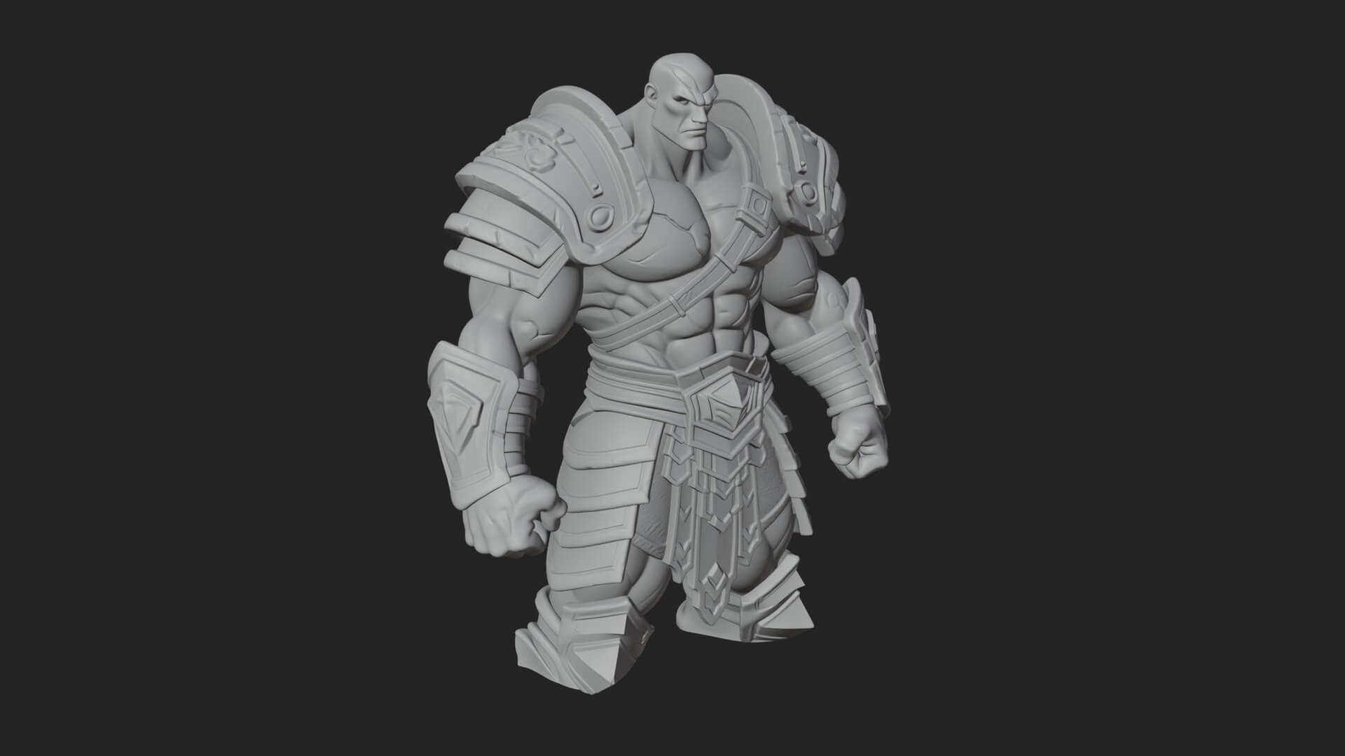 Heavy Armored Brute Statue Design 1 3D Print Model 3D Model