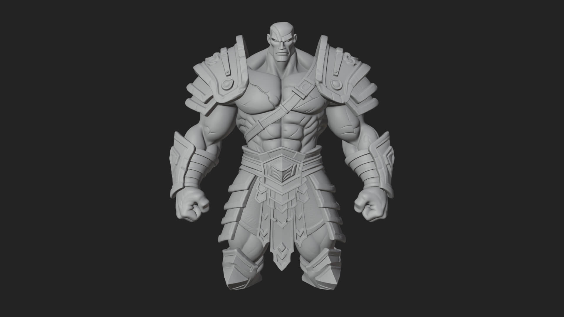 Heavy Armored Brute Statue Design 1 3D Print Model 3D Model