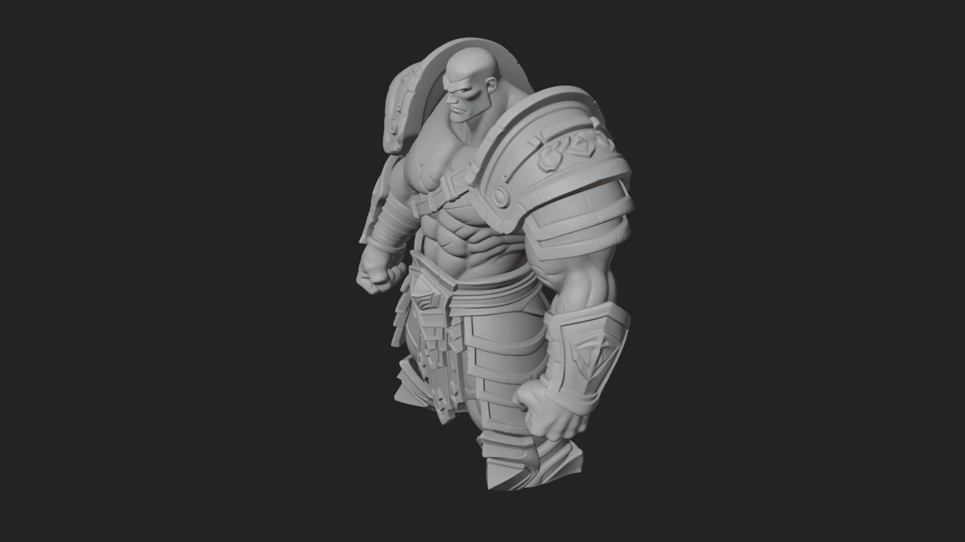 Heavy Armored Brute Statue Design 1 3D Print Model 3D Model