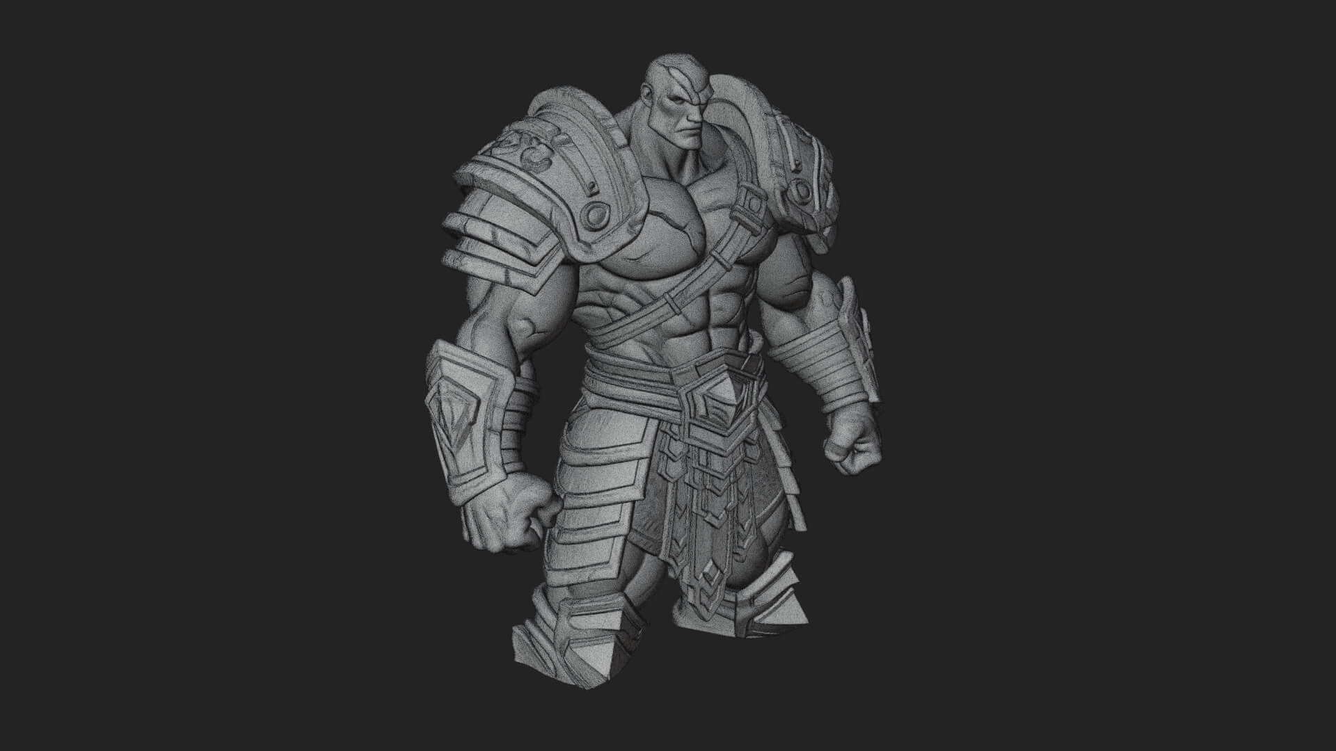 Heavy Armored Brute Statue Design 1 3D Print Model 3D Model