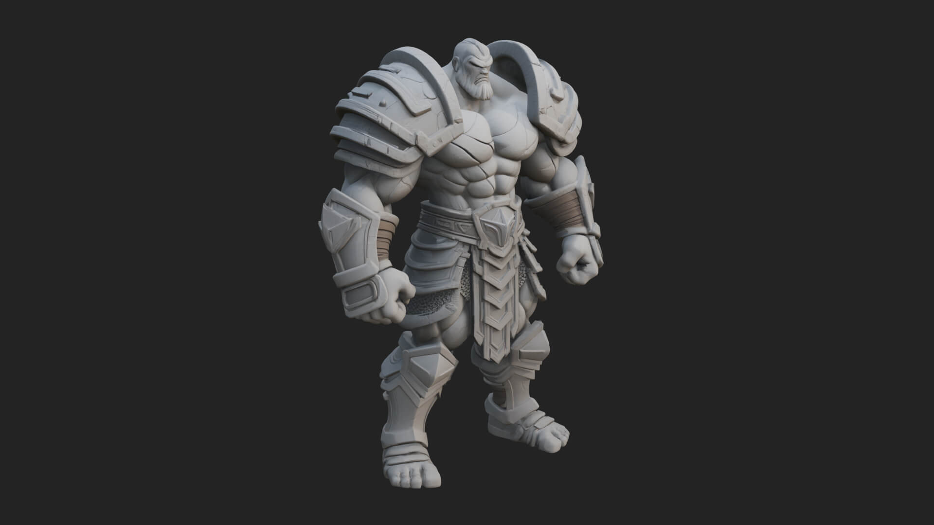 Heavy Armored Brute Statue Design 2 3D Print Model 3D Model