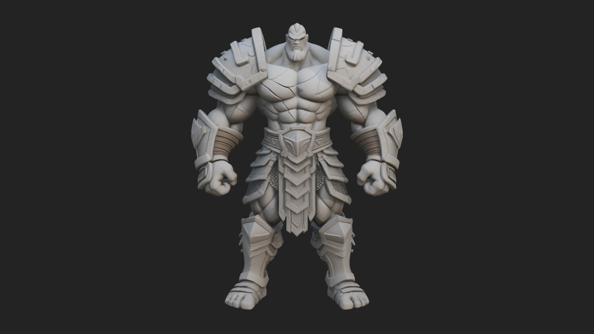 Heavy Armored Brute Statue Design 2 3D Print Model 3D Model
