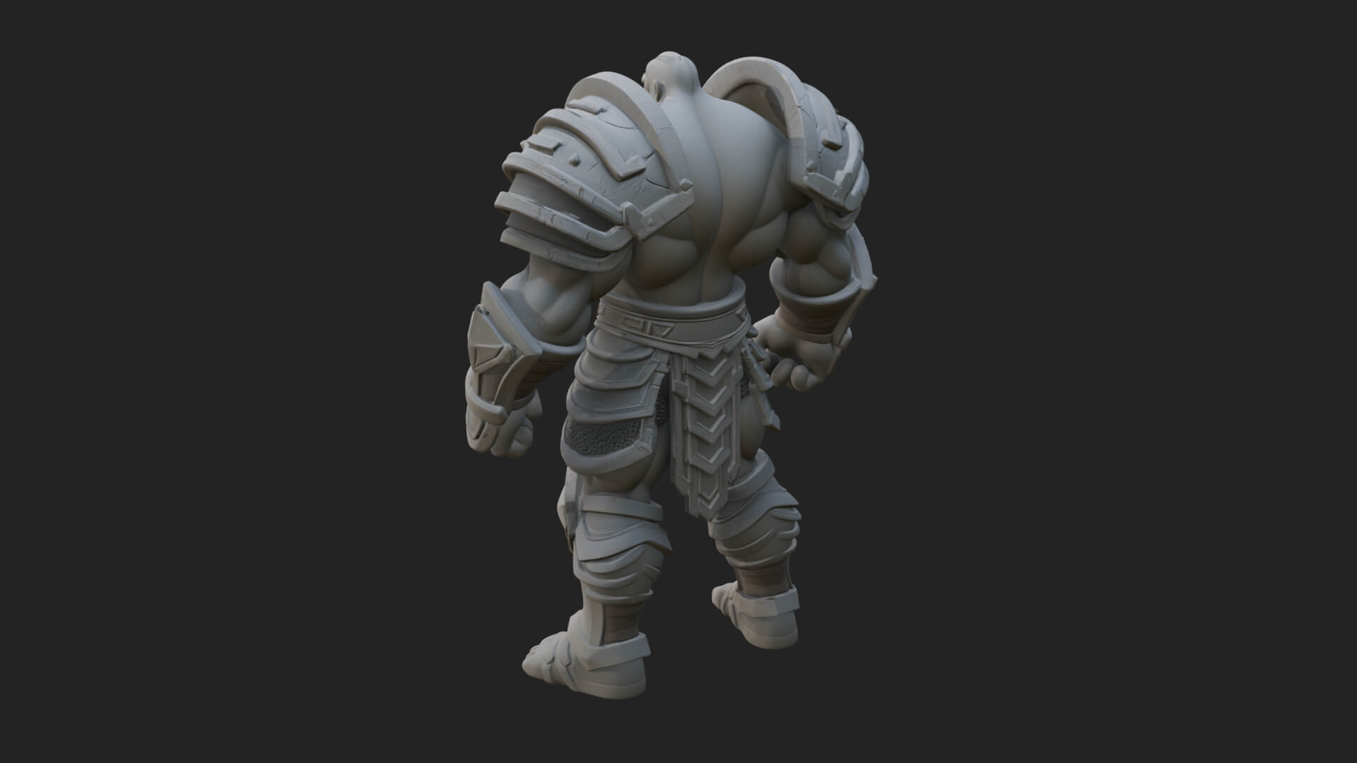 Heavy Armored Brute Statue Design 2 3D Print Model 3D Model