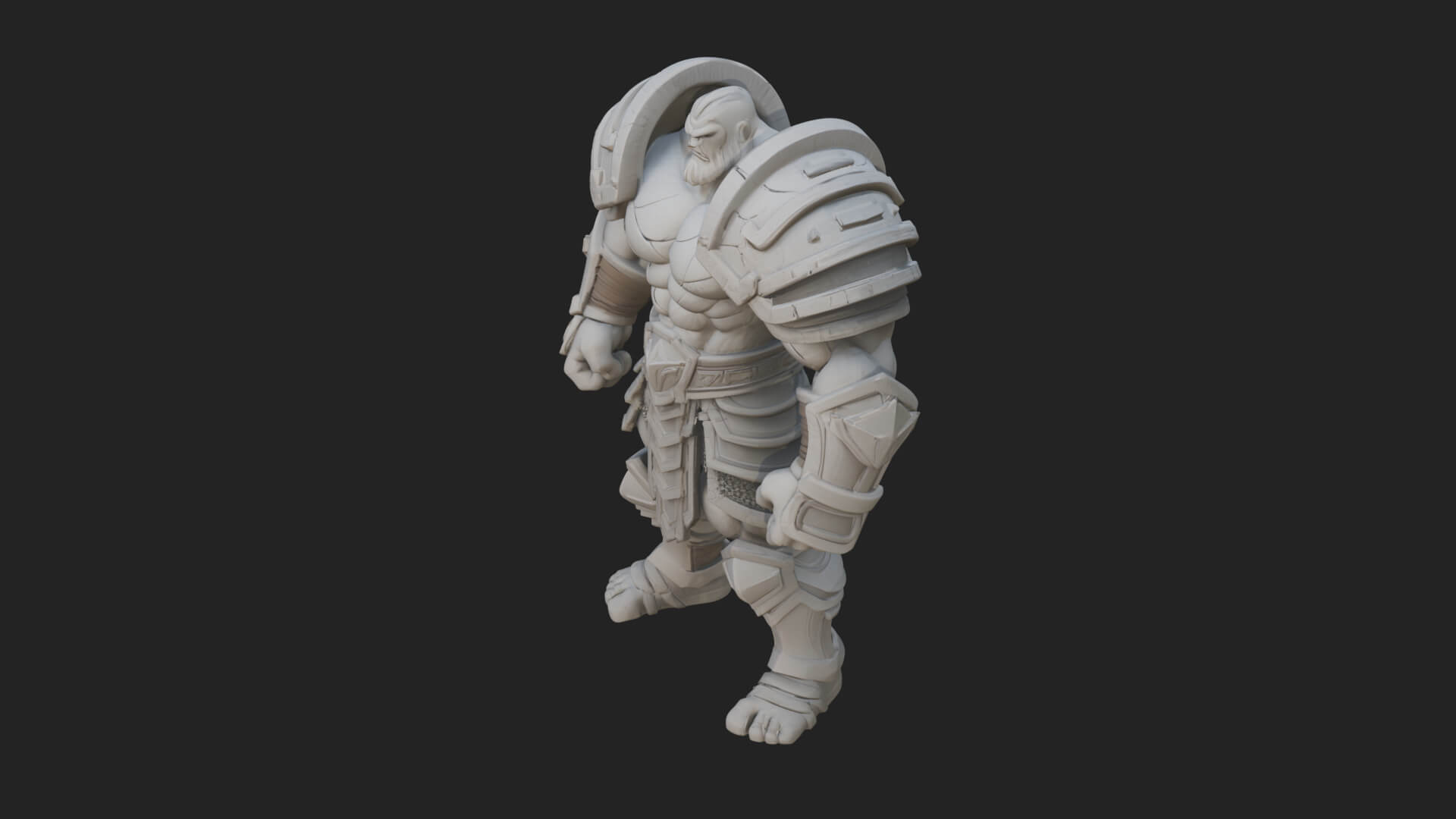 Heavy Armored Brute Statue Design 2 3D Print Model 3D Model