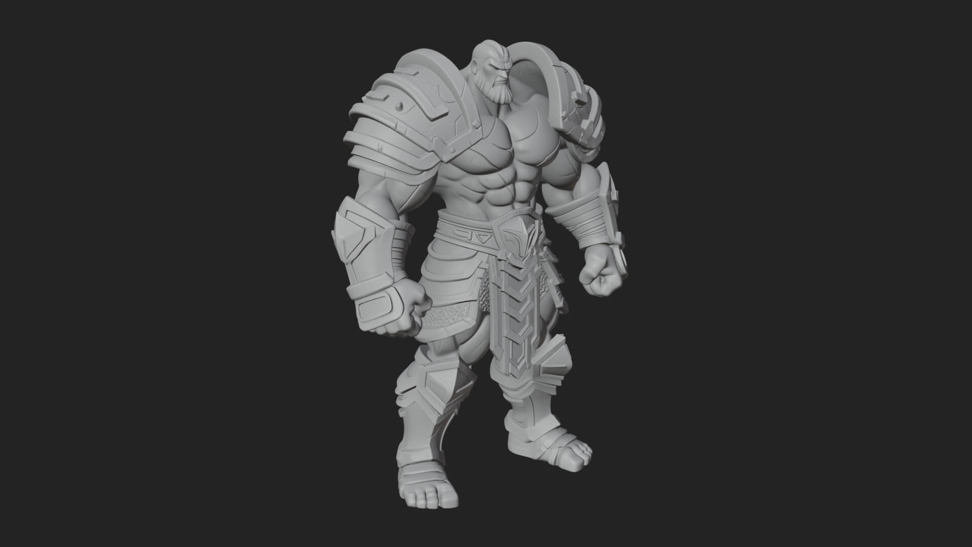 Heavy Armored Brute Statue Design 2 3D Print Model 3D Model