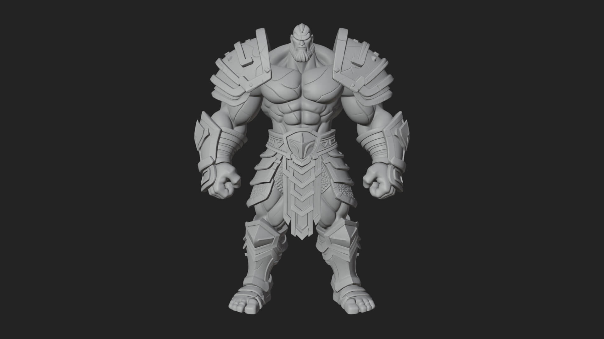 Heavy Armored Brute Statue Design 2 3D Print Model 3D Model